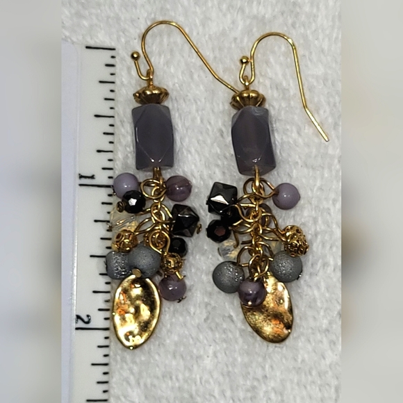 CATO Smokey Geode Necklace and Dangle Earrings Set / Pierced - Picture 5 of 6